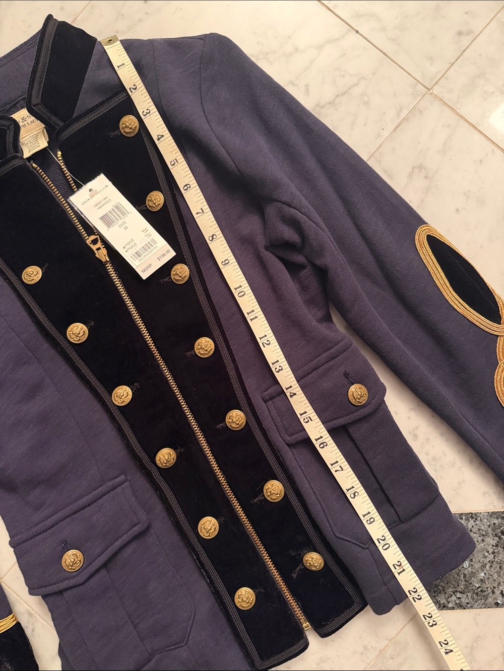 Ralph Lauren Military Band Jacket w/ Black Velvet Trim & Gold Embroidery - Picture 8 of 10